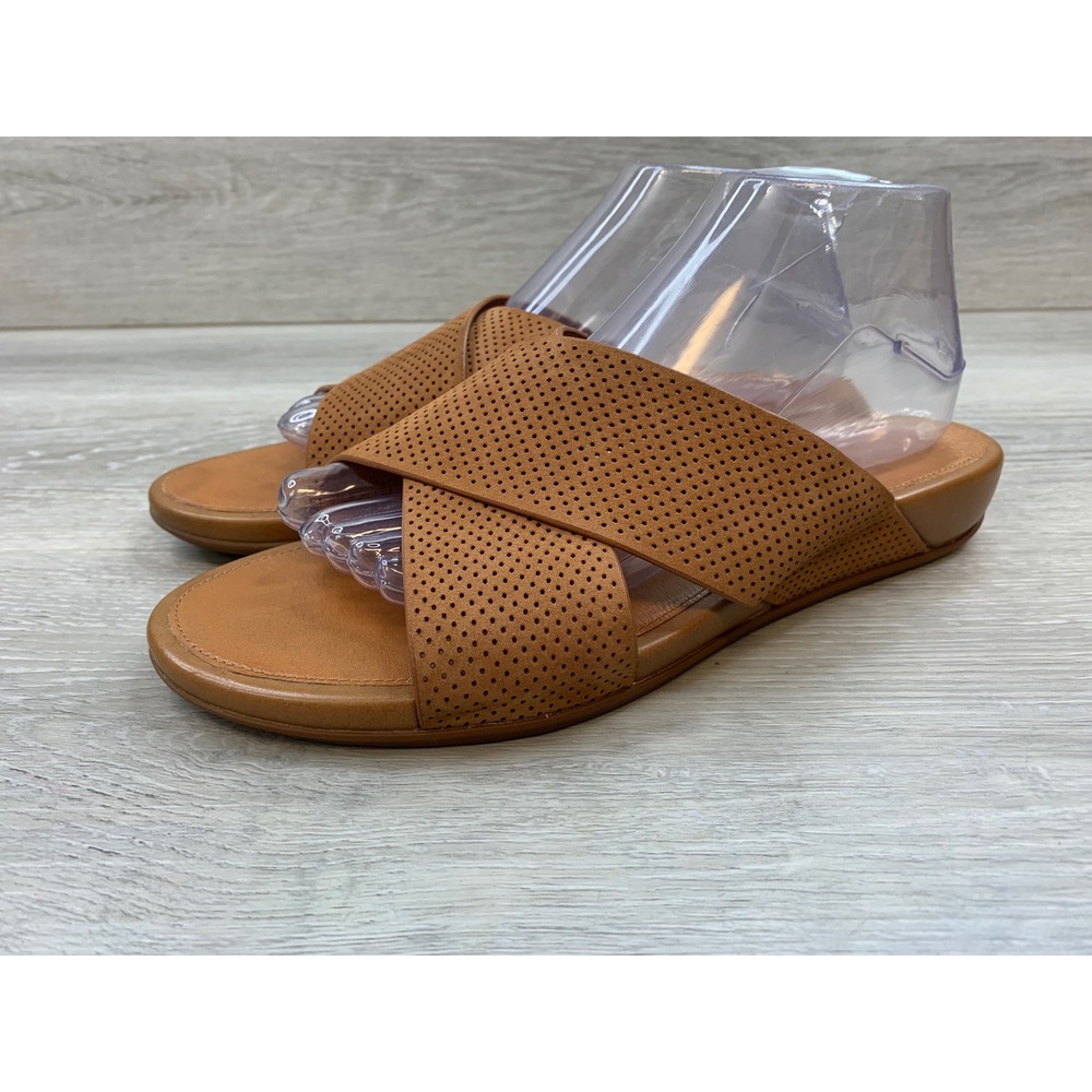FitFlop Women's Lulu Sandals Cross Tan Brown 10‎ Leather Casual Comfort Shoes - Picture 3 of 10